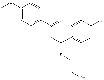 3-(4-chlorophenyl)-3-[(2-hydroxyethyl)sulfanyl]-1-(4-methoxyphenyl)-1-propanone 结构式