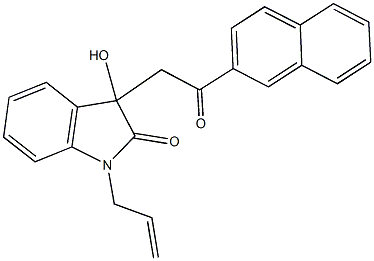 1-allyl-3-hydroxy-3-[2-(2-naphthyl)-2-oxoethyl]-1,3-dihydro-2H-indol-2-one 结构式