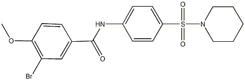3-bromo-4-methoxy-N-[4-(piperidin-1-ylsulfonyl)phenyl]benzamide 结构式