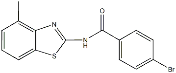 4-bromo-N-(4-methyl-1,3-benzothiazol-2-yl)benzamide 结构式