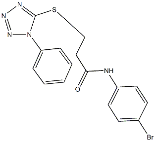 N-(4-bromophenyl)-3-[(1-phenyl-1H-tetraazol-5-yl)sulfanyl]propanamide 结构式