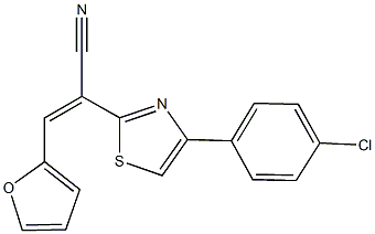 2-[4-(4-chlorophenyl)-1,3-thiazol-2-yl]-3-(2-furyl)acrylonitrile 结构式