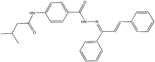 N-(4-{[2-(1,3-diphenyl-2-propenylidene)hydrazino]carbonyl}phenyl)-3-methylbutanamide 结构式