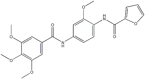 N-{2-methoxy-4-[(3,4,5-trimethoxybenzoyl)amino]phenyl}-2-furamide 结构式