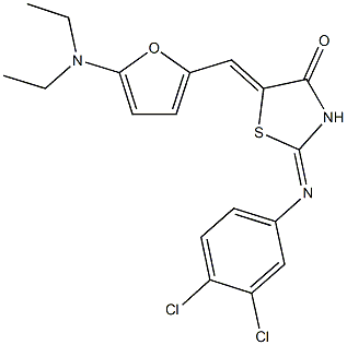 2-[(3,4-dichlorophenyl)imino]-5-{[5-(diethylamino)-2-furyl]methylene}-1,3-thiazolidin-4-one 结构式