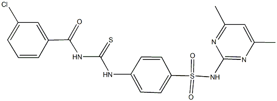 4-({[(3-chlorobenzoyl)amino]carbothioyl}amino)-N-(4,6-dimethyl-2-pyrimidinyl)benzenesulfonamide 结构式