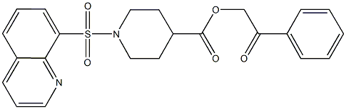 2-oxo-2-phenylethyl 1-(8-quinolinylsulfonyl)-4-piperidinecarboxylate 结构式