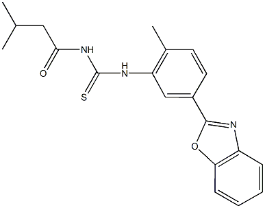 N-[5-(1,3-benzoxazol-2-yl)-2-methylphenyl]-N'-(3-methylbutanoyl)thiourea 结构式