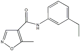 N-(3-ethylphenyl)-5-methyl-4-isoxazolecarboxamide 结构式