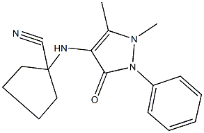 1-[(1,5-dimethyl-3-oxo-2-phenyl-2,3-dihydro-1H-pyrazol-4-yl)amino]cyclopentanecarbonitrile 结构式