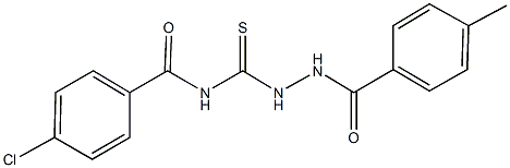 4-chloro-N-{[2-(4-methylbenzoyl)hydrazino]carbothioyl}benzamide 结构式