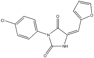 3-(4-chlorophenyl)-5-(2-furylmethylene)-2,4-imidazolidinedione 结构式