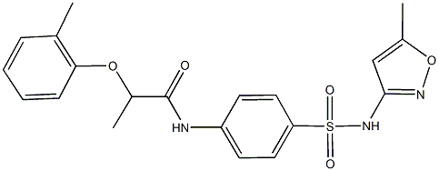 N-(4-{[(5-methyl-3-isoxazolyl)amino]sulfonyl}phenyl)-2-(2-methylphenoxy)propanamide 结构式