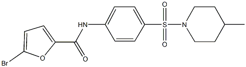 5-bromo-N-{4-[(4-methylpiperidin-1-yl)sulfonyl]phenyl}-2-furamide 结构式