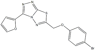 6-[(4-bromophenoxy)methyl]-3-(2-furyl)[1,2,4]triazolo[3,4-b][1,3,4]thiadiazole 结构式