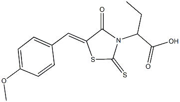 2-[5-(4-methoxybenzylidene)-4-oxo-2-thioxo-1,3-thiazolidin-3-yl]butanoic acid 结构式