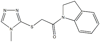 2-(2,3-dihydro-1H-indol-1-yl)-2-oxoethyl 4-methyl-4H-1,2,4-triazol-3-yl sulfide 结构式