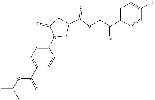 2-(4-chlorophenyl)-2-oxoethyl 1-[4-(isopropoxycarbonyl)phenyl]-5-oxo-3-pyrrolidinecarboxylate 结构式