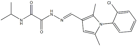 2-(2-{[1-(2-chlorophenyl)-2,5-dimethyl-1H-pyrrol-3-yl]methylene}hydrazino)-N-isopropyl-2-oxoacetamide 结构式