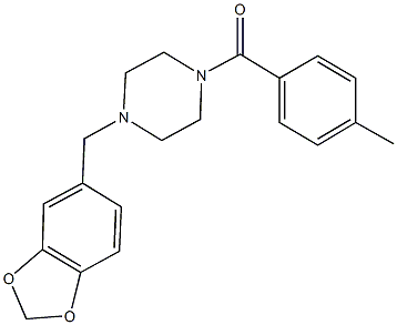 1-(1,3-benzodioxol-5-ylmethyl)-4-(4-methylbenzoyl)piperazine 结构式