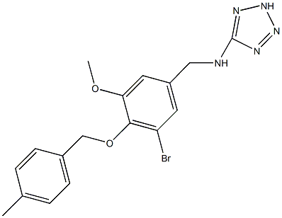 N-{3-bromo-5-methoxy-4-[(4-methylbenzyl)oxy]benzyl}-N-(2H-tetraazol-5-yl)amine 结构式