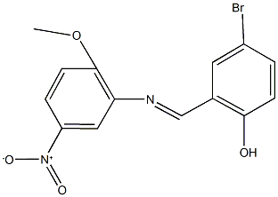 4-bromo-2-[({5-nitro-2-methoxyphenyl}imino)methyl]phenol 结构式