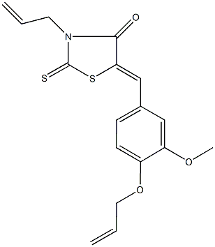 3-allyl-5-[4-(allyloxy)-3-methoxybenzylidene]-2-thioxo-1,3-thiazolidin-4-one 结构式