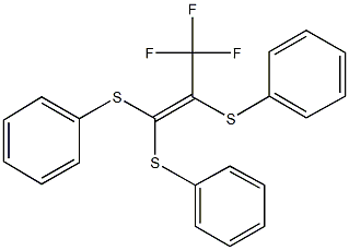 {[3,3,3-trifluoro-1,2-bis(phenylsulfanyl)-1-propenyl]sulfanyl}benzene 结构式
