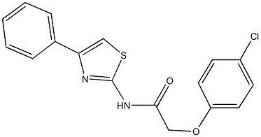 2-(4-chlorophenoxy)-N-(4-phenyl-1,3-thiazol-2-yl)acetamide 结构式