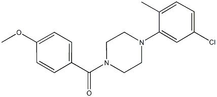 4-{[4-(5-chloro-2-methylphenyl)-1-piperazinyl]carbonyl}phenyl methyl ether 结构式