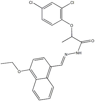 2-(2,4-dichlorophenoxy)-N'-[(4-ethoxy-1-naphthyl)methylene]propanohydrazide 结构式