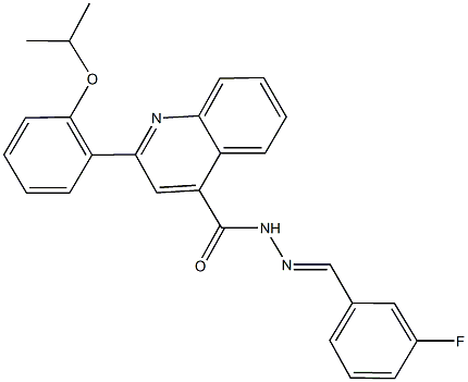 N'-(3-fluorobenzylidene)-2-(2-isopropoxyphenyl)-4-quinolinecarbohydrazide 结构式