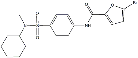 5-bromo-N-(4-{[cyclohexyl(methyl)amino]sulfonyl}phenyl)-2-furamide 结构式
