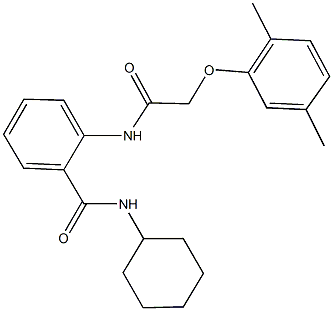 N-cyclohexyl-2-{[(2,5-dimethylphenoxy)acetyl]amino}benzamide 结构式