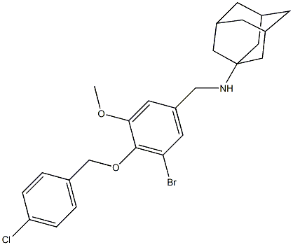 N-(1-adamantyl)-N-{3-bromo-4-[(4-chlorobenzyl)oxy]-5-methoxybenzyl}amine 结构式