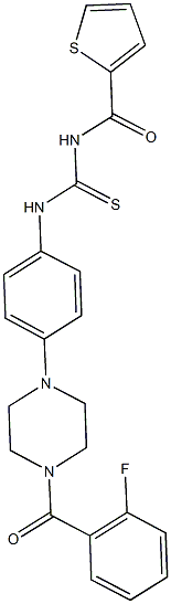 N-{4-[4-(2-fluorobenzoyl)-1-piperazinyl]phenyl}-N'-(2-thienylcarbonyl)thiourea 结构式