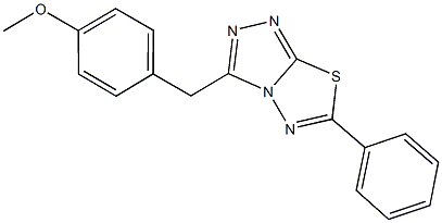 methyl 4-[(6-phenyl[1,2,4]triazolo[3,4-b][1,3,4]thiadiazol-3-yl)methyl]phenyl ether 结构式