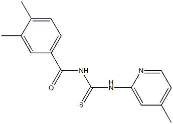 N-(3,4-dimethylbenzoyl)-N'-(4-methyl-2-pyridinyl)thiourea 结构式