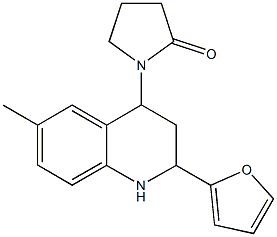 1-[2-(2-furyl)-6-methyl-1,2,3,4-tetrahydro-4-quinolinyl]-2-pyrrolidinone 结构式