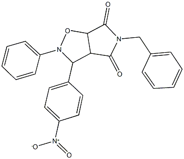 5-benzyl-3-{4-nitrophenyl}-2-phenyldihydro-2H-pyrrolo[3,4-d]isoxazole-4,6(3H,5H)-dione 结构式