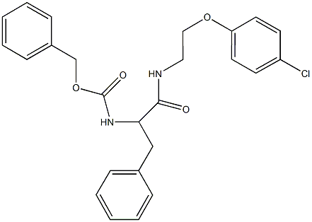 benzyl 1-benzyl-2-{[2-(4-chlorophenoxy)ethyl]amino}-2-oxoethylcarbamate 结构式