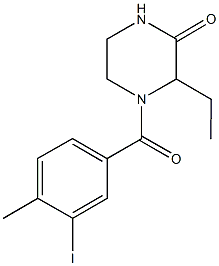 3-ethyl-4-(3-iodo-4-methylbenzoyl)-2-piperazinone 结构式