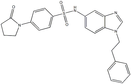 4-(2-oxo-1-pyrrolidinyl)-N-[1-(2-phenylethyl)-1H-benzimidazol-5-yl]benzenesulfonamide 结构式