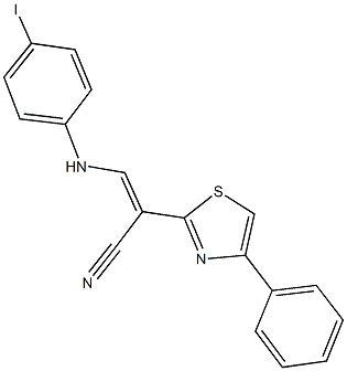 3-(4-iodoanilino)-2-(4-phenyl-1,3-thiazol-2-yl)acrylonitrile 结构式