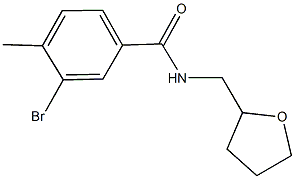 3-bromo-4-methyl-N-(tetrahydrofuran-2-ylmethyl)benzamide 结构式