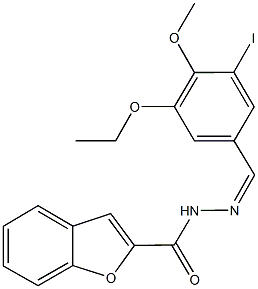 N'-(3-ethoxy-5-iodo-4-methoxybenzylidene)-1-benzofuran-2-carbohydrazide 结构式