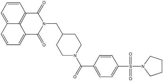 2-({1-[4-(1-pyrrolidinylsulfonyl)benzoyl]-4-piperidinyl}methyl)-1H-benzo[de]isoquinoline-1,3(2H)-dione 结构式