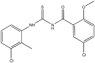 N-(5-chloro-2-methoxybenzoyl)-N'-(3-chloro-2-methylphenyl)thiourea 结构式