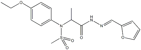 N-(4-ethoxyphenyl)-N-{2-[2-(2-furylmethylene)hydrazino]-1-methyl-2-oxoethyl}methanesulfonamide 结构式