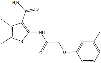 4,5-dimethyl-2-{[(3-methylphenoxy)acetyl]amino}thiophene-3-carboxamide 结构式